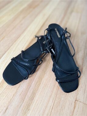 Express Black Strappy Sandals